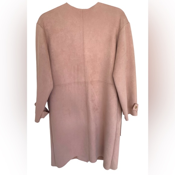 Zara Faux Suede Coat Pink Size S - Picture 4 of 10